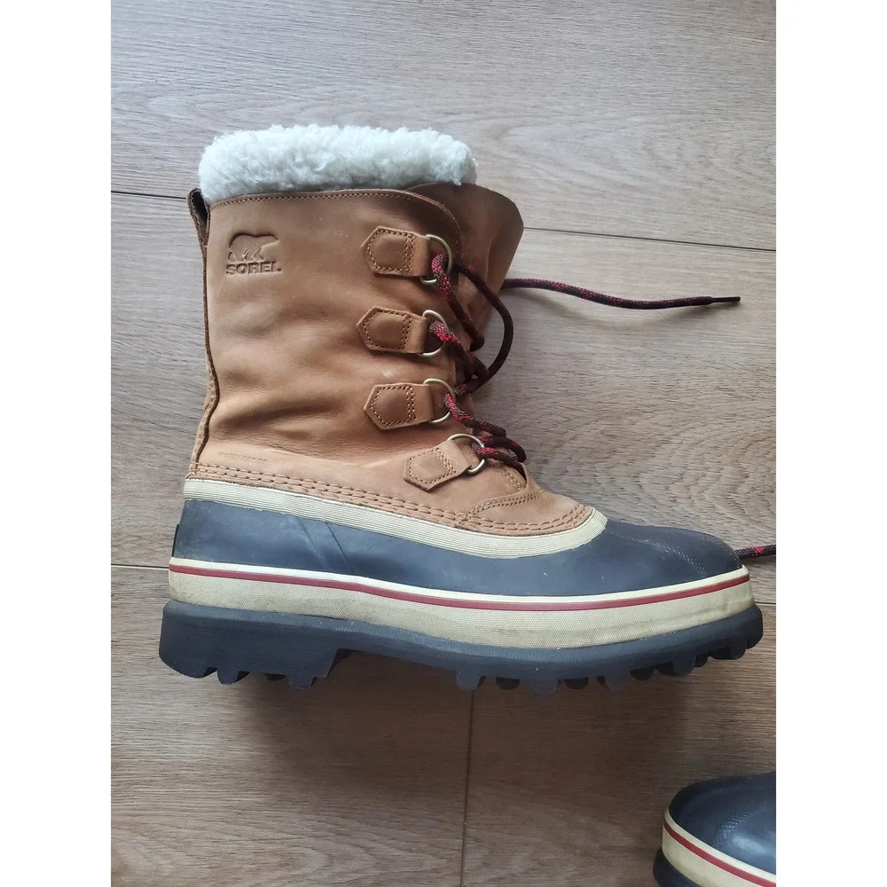 Sorel Caribou Waterproof Winter Boots Brown Leather, LL5395-242 Womens 11